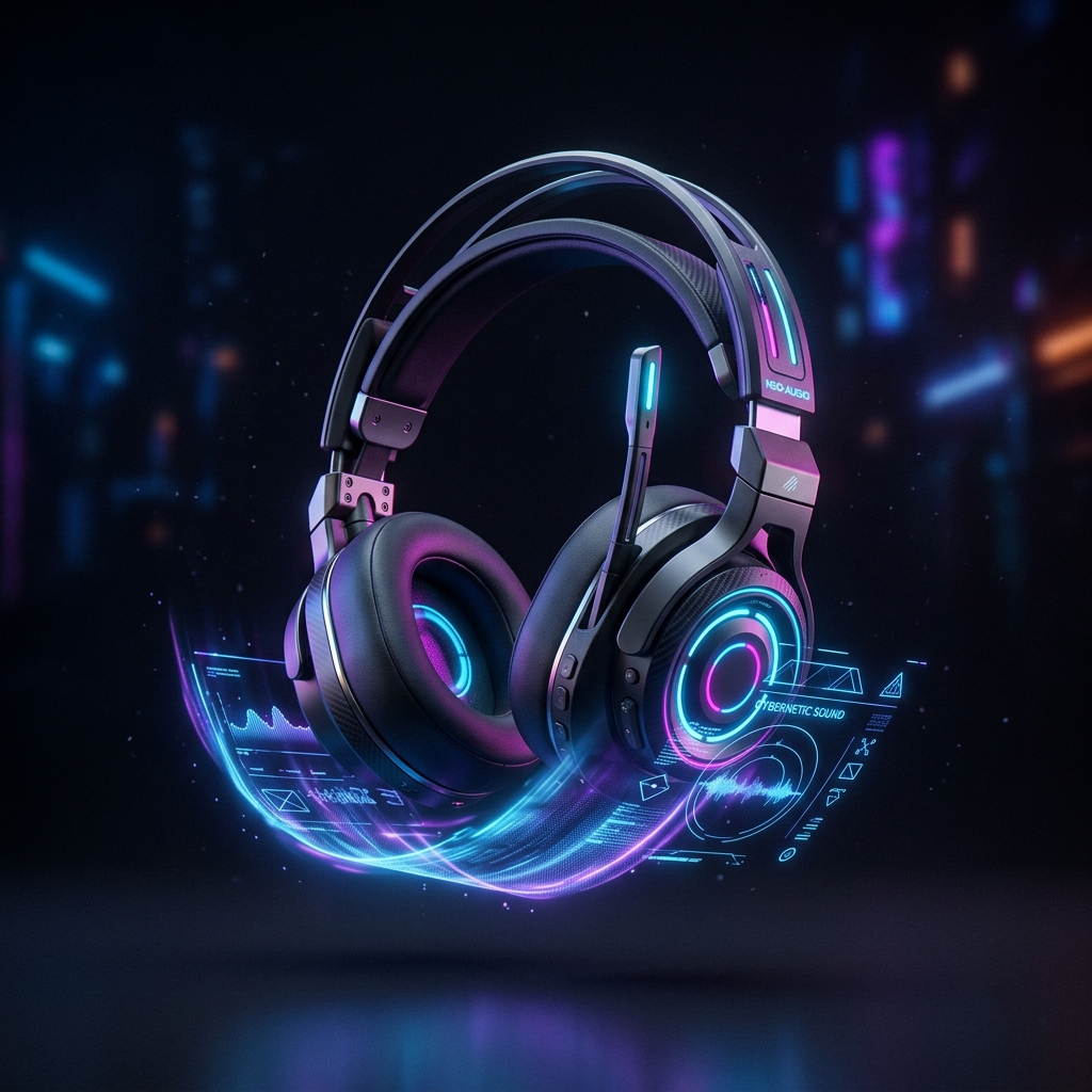 Fones de ouvido Quantum Pro com luzes holográficas